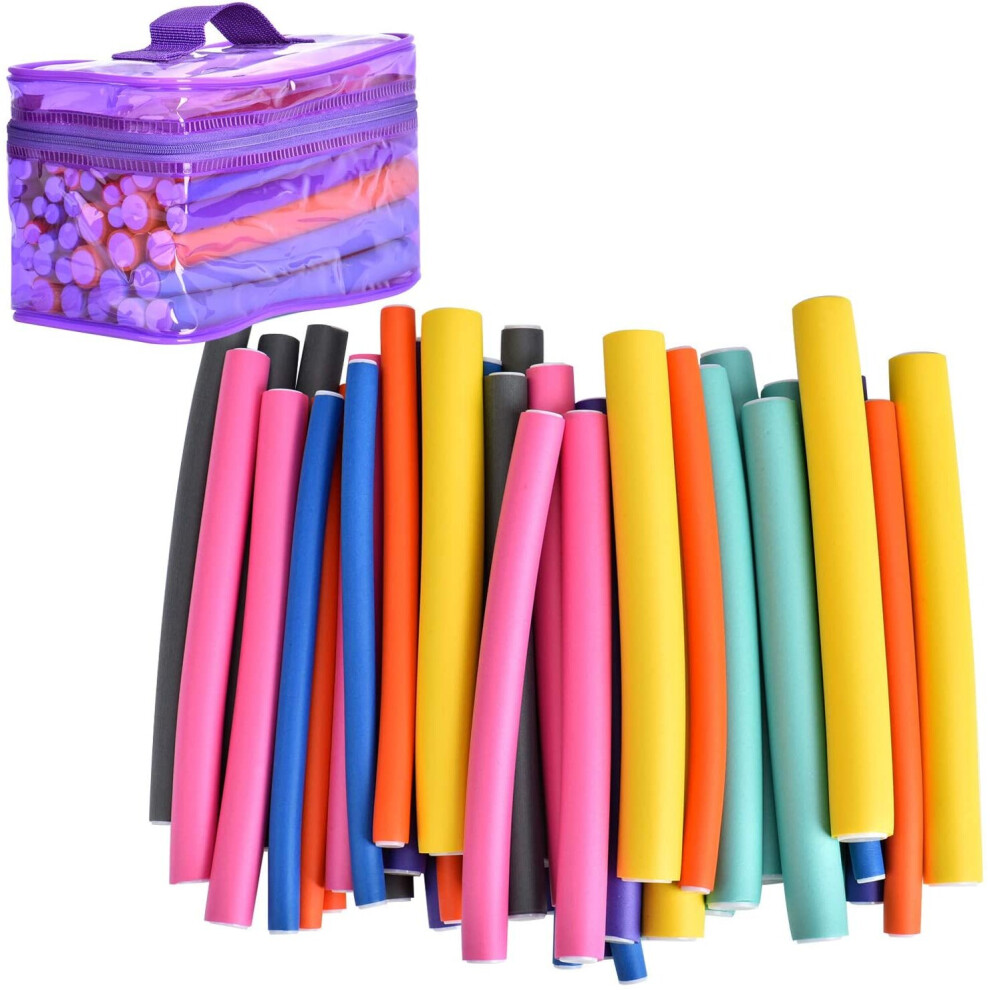 Queta Foam Hair Rollers, 42Pcs No Heat Hair Curlers Flexible Rollers Hair Rods For Long Hair Rollers