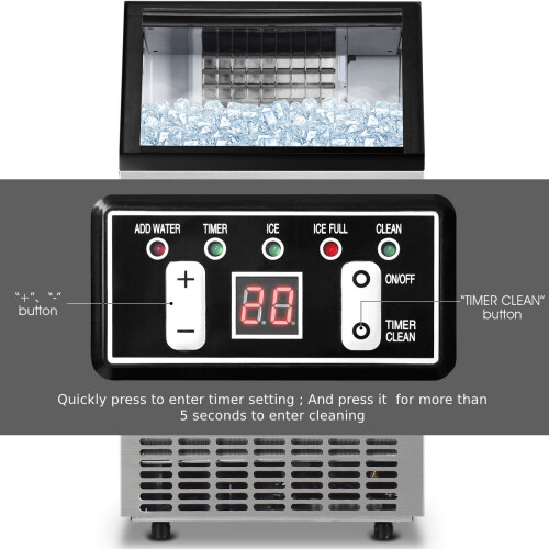 Gymax Commercial Ice Maker Machine Stainless Steel w/ Self-Cleaning Function 1