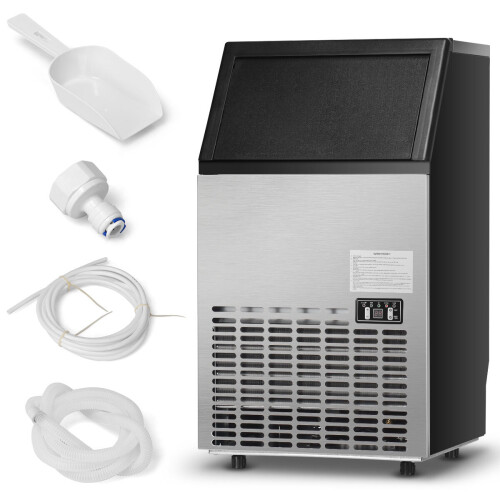 Gymax Commercial Ice Maker Machine Stainless Steel w/ Self-Cleaning Function
