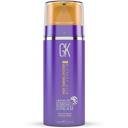 Global Keratin GKhair Leave In Bombshell Cream 100ml for Blonde Hair Smoothing Cream Removes Yellow Brassy Tones Removes Frizz Flyaways