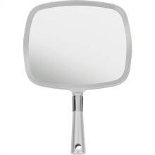 Mirrorvana Large & Comfy Hand Held Mirror with Handle (Silver)