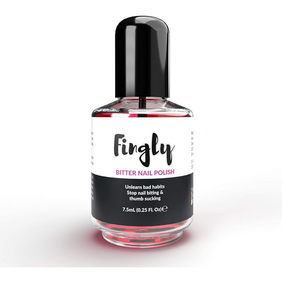 Fingly Anti Nail Biting Polish - Nail Polish: Nail Biting Prevention For Adults - Clear Nail Varnish Providing Thumb Sucking Prevention For Children