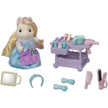 Sylvanian Families Pony's Hair Stylist Set with Serafina Pony, Hair Accessories & Cart - Imaginative Play for Ages 3+