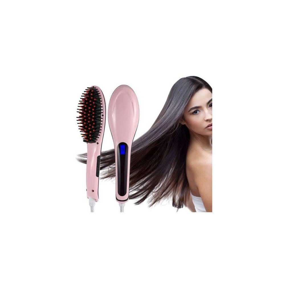 Elp Electric Hair Straightening Ceramic Hot Professional Detangling Comb Brush