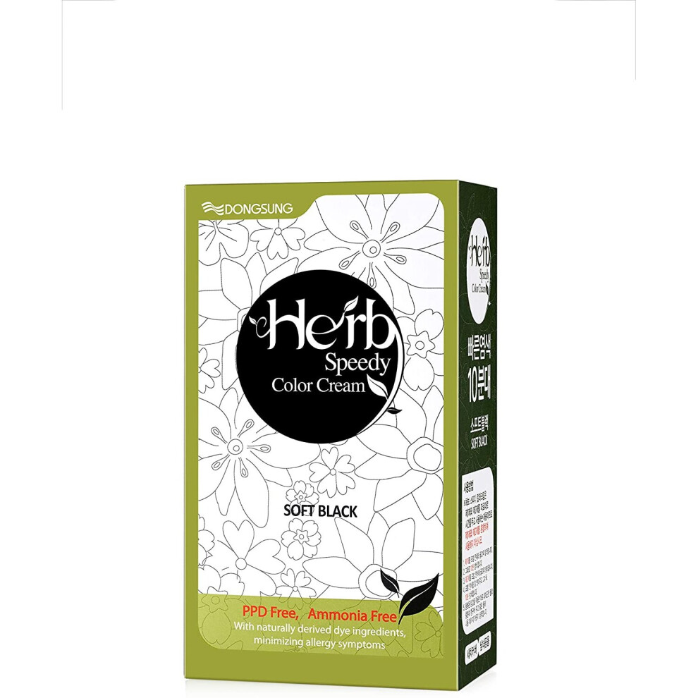 Herb Speedy Ppd Free Hair Dye, Ammonia Free Hair Color Soft Contains Sun Protection Odorless No More Eye And/Or Scalp Irritations From Coloring Black