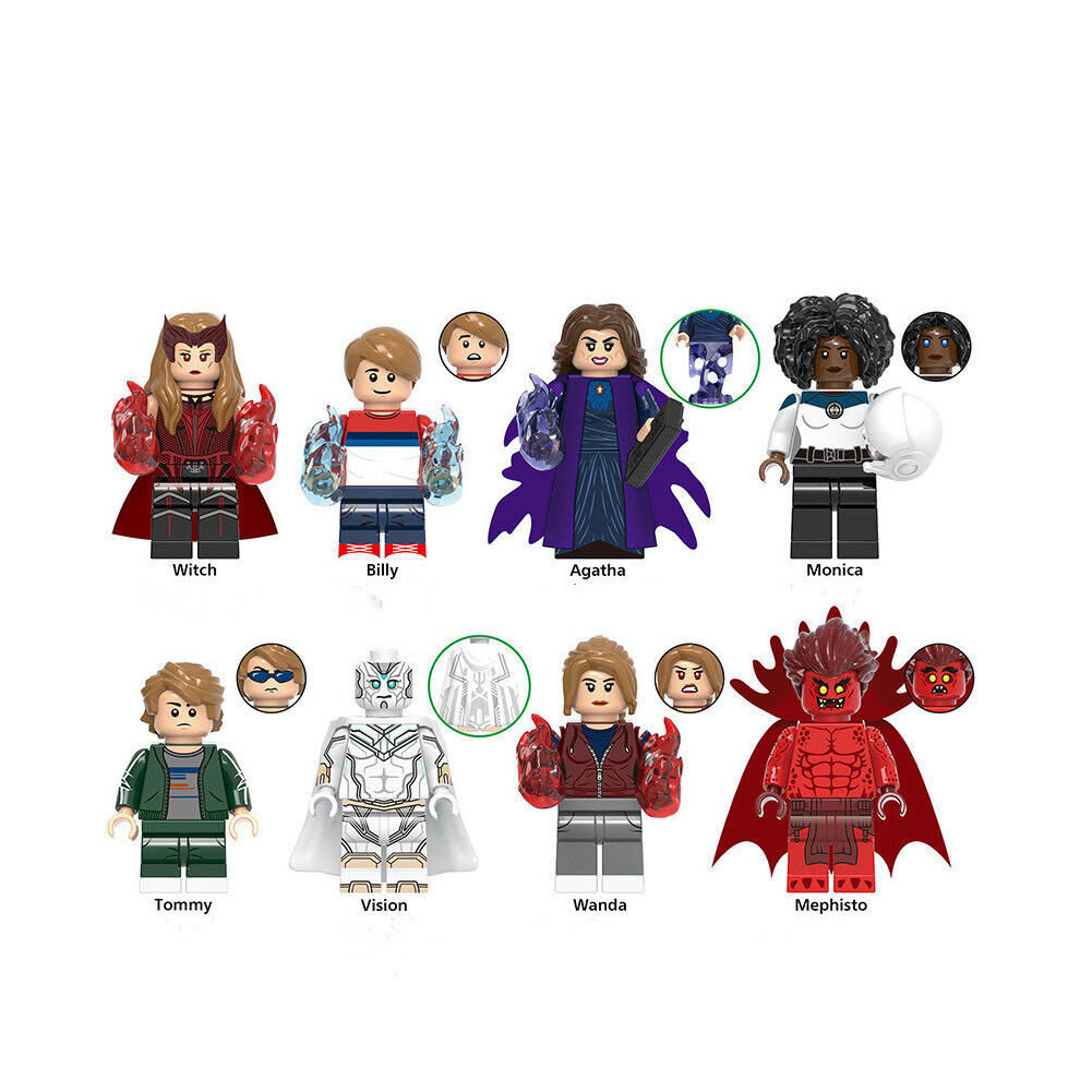 8PCS Avengers Vision Witch Agatha Minifigures Toys Fit Lego