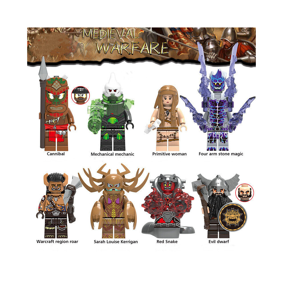 8PCS Warcraft Hellscream Blade Queen Minifigures Toys Fit Lego