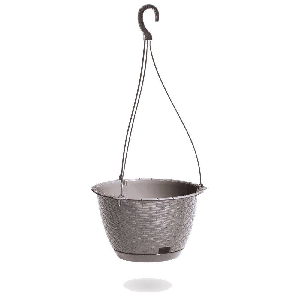 Urbn Living (Mocca, 215Mm X2) Easy Fill Plastic Garden Wall Hanging Basket Plant