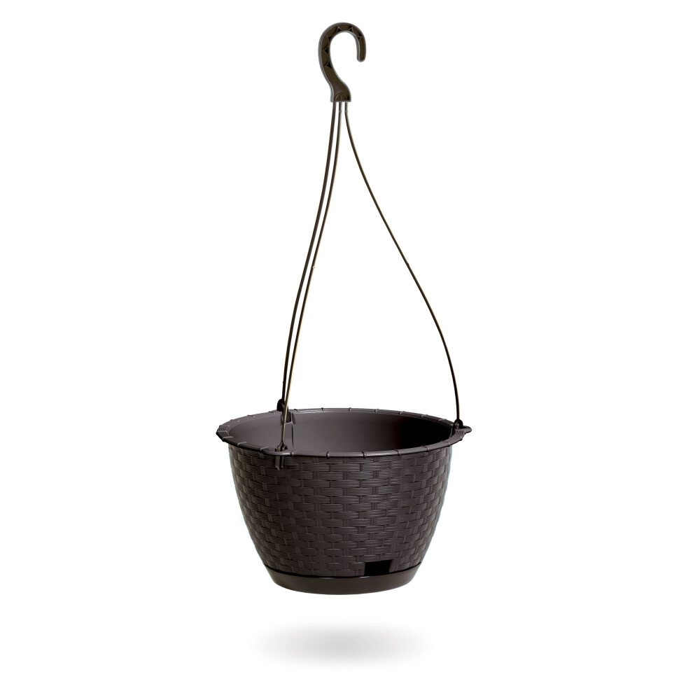 Urbn Living (, 215Mm X1) Easy Fill Plastic Garden Wall Hanging Basket Plant Brown