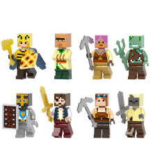 8PCS Minecraft Dorfbewohner Jägerin Ritter Minifiguren Spielzeug Fit Lego