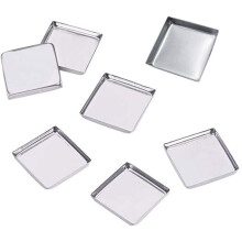 30 Pieces Empty Square Metal Tin Palette Pans Empty Square Metal Pans Cosmetic Eyeshadow Pans for Eyeshadow Palette Magnetic Makeup Palette, 26mm Wide