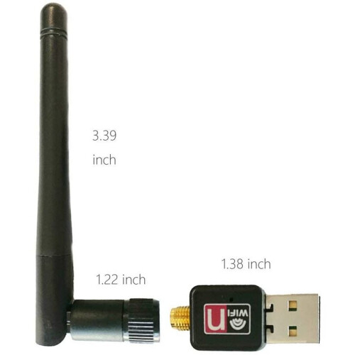 USB Wireless Adapter RT5370N 150Mbps with 2dBi Antenna - 2.4GHz 802.11n/g/b, USB 2.0, Compatible with Raspberry Pi, Windows, macOS, Linux 2