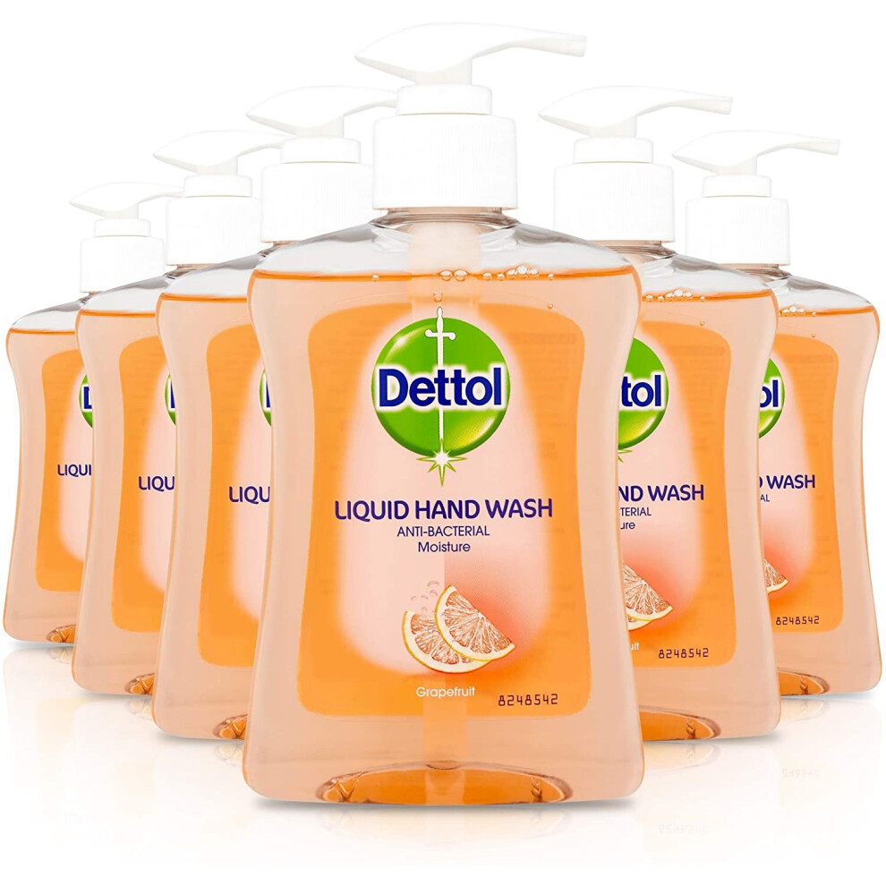 Dettol - Liquid Hand Wash Soap - Grapefruit - 250ml 6 Pack