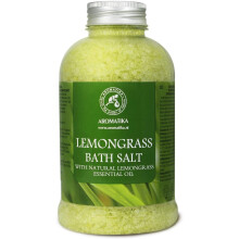 Bath Salts w/ Natural Essential Lemongrass Oil 600g - Sea Salt Bath for Good Sleep - Bathing - Body Care - Wellness - Beauty - Relaxation -
