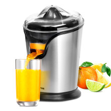GEEPAS 100W Electric Citrus Juicer | Premium Stainless Steel Lemon Squeezer with 2 Cones for Orange Lime Grapefruit | Auto Start Quiet Motor