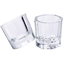 Hioph 10pcs Dappen Dish for Acrylic Nails, Acrylic Powder Holder, Acrylic Glass Jar Dampen Dish Liquid Cup for Nail Art Manicure Care Tools
