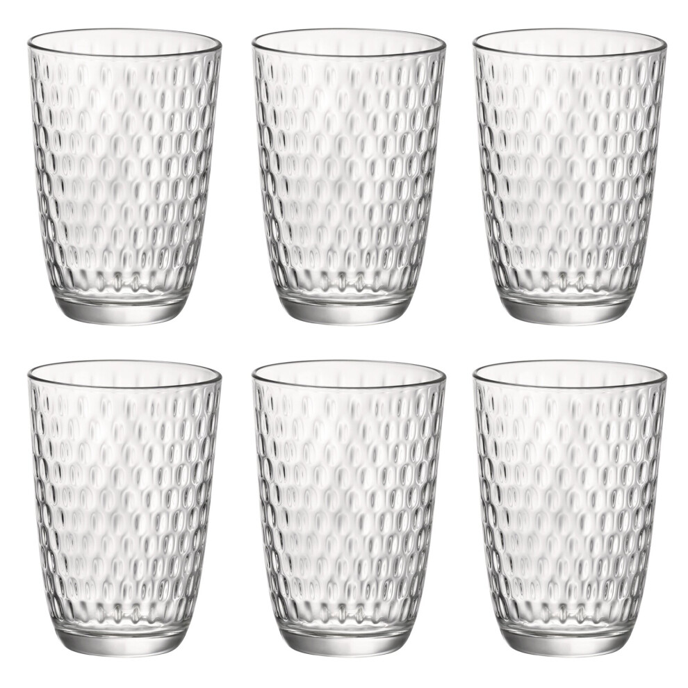 (6 Glasses) Bormioli Rocco Slot 390ml Hi-Ball Tumblers Glass