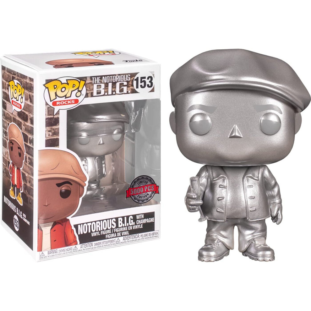 Funko 57695 Pop! Rocks: The Notorious B.I.G. with Champagne (Platinum Limited Edition - 5000 pieces) #153