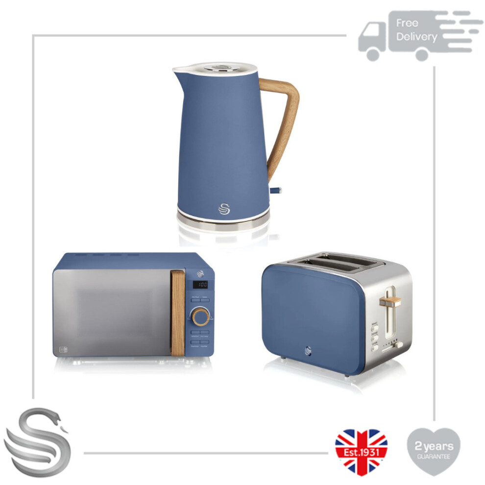 Swan Nordic Litre Jug Kettle, Slice Toaster Microwave LED