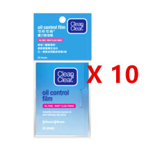 (Pack of 10) Clean & Clear Oil Control Film Blotting Paper --total 600 sheets