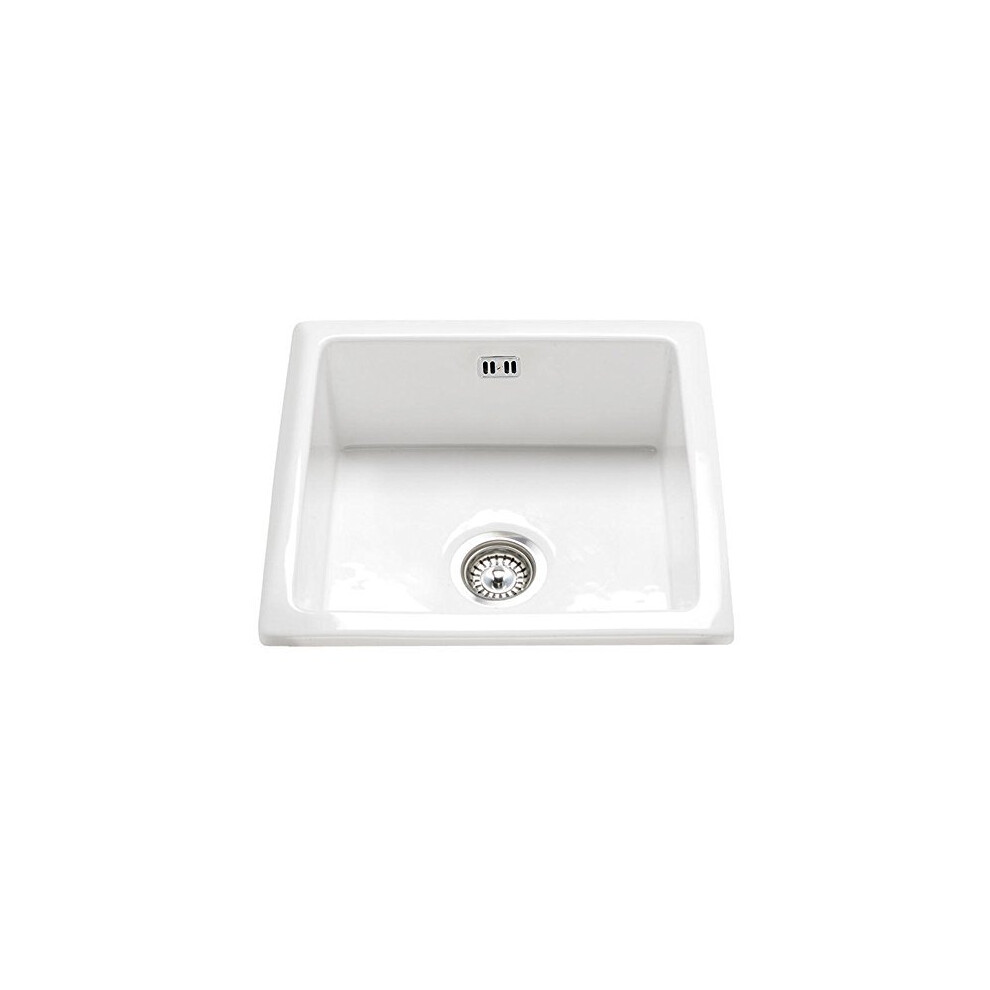 RAK Ceramics Gourmet Sink 6 Inset/Undermount 1.0 Bowl White Ceramic Kitchen Sink