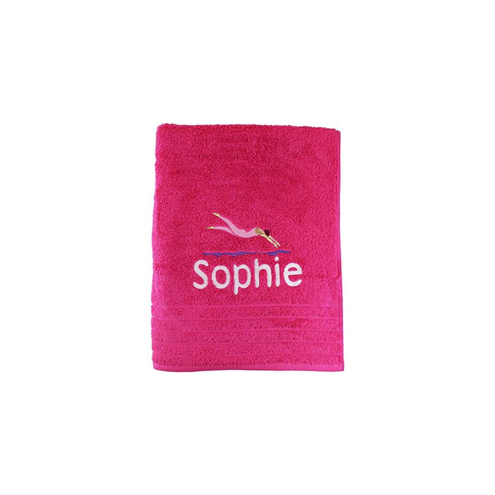 Teddyts Personalised Childrens Swimming Towel (Pink)