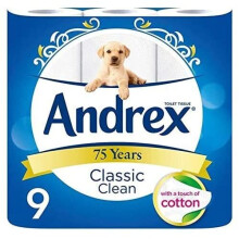 Andrex Classic Clean Toilet Roll Tissue Paper - 45 Rolls