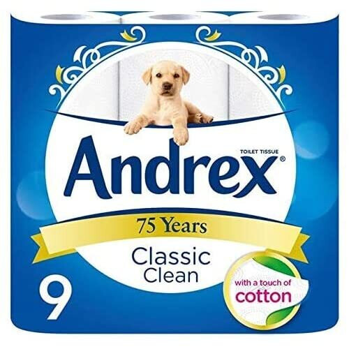 Andrex Andrex Classic Clean Toilet Roll Tissue Paper - 45 Rolls