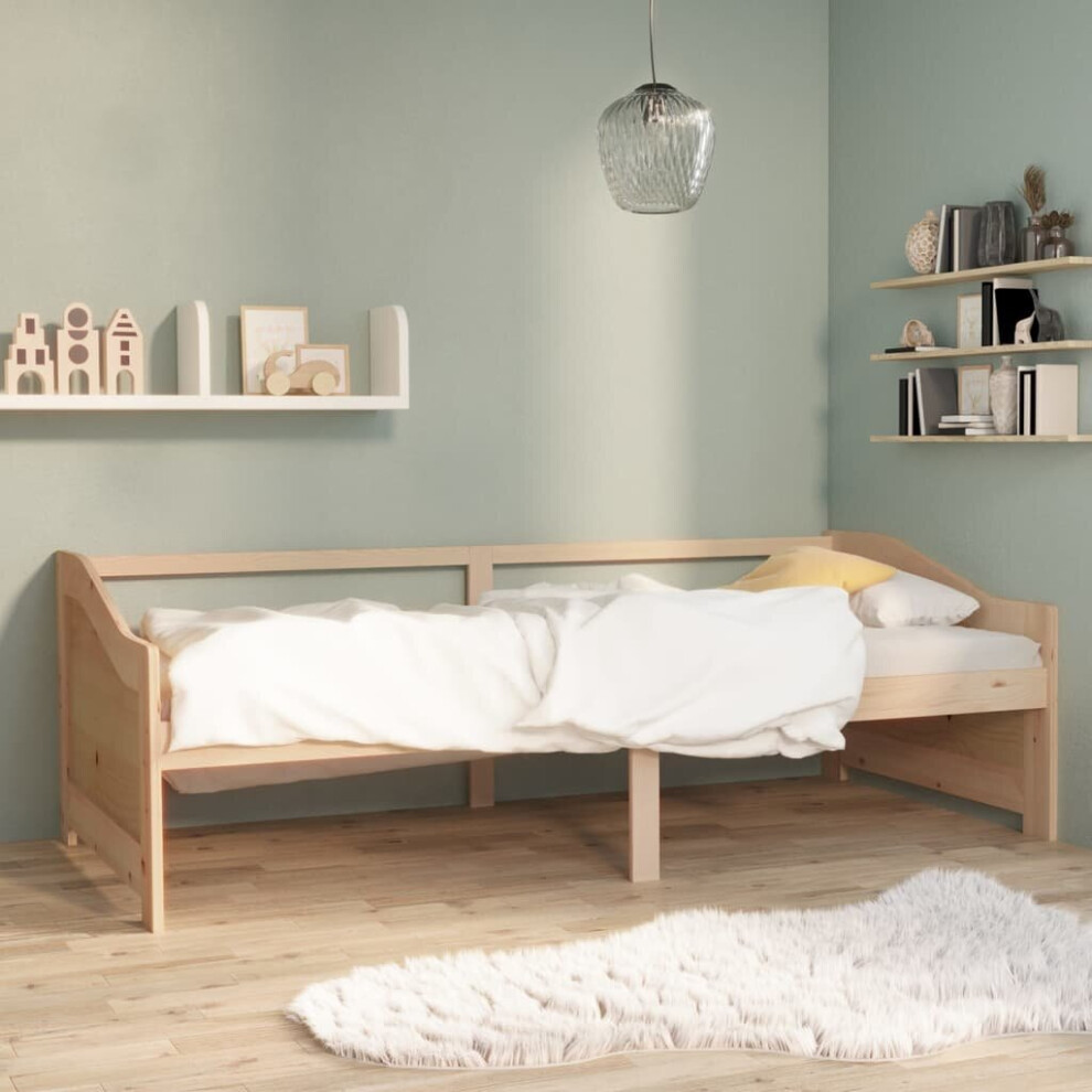 Vidaxl Solid Pinewood 3-Seater Day Bed Sleepover Guest Occasional Sofa Bed