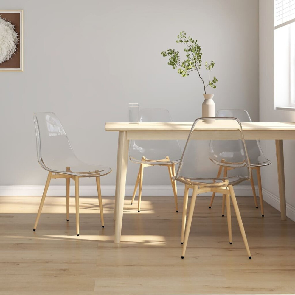 Vidaxl 4X Dining Chairs Transparent Pet Kitchen Dining Room Dinner Chair Seat