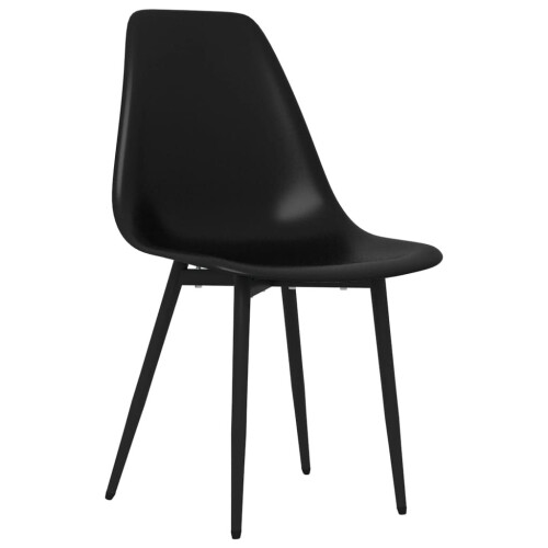 VidaXL vidaXL 2x Dining Chairs Black PP Kitchen Dining Room Dinner Chairs Seating 2