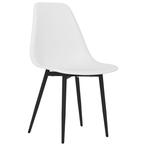 VidaXL vidaXL 4x Dining Chairs White PP Kitchen Dining Room Dinner Chair Seating 2