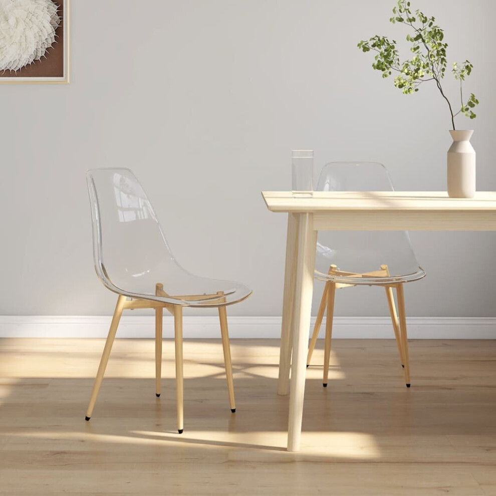 Vidaxl 2X Dining Chairs Transparent Pet Kitchen Dining Room Dinner Chair Seat