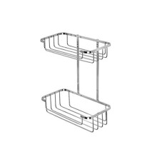 Croydex QM390541 Stainless Steel Two Tier Cosmetic Basket Shower Caddy, 10 Year Rust Free Guarantee, Silver