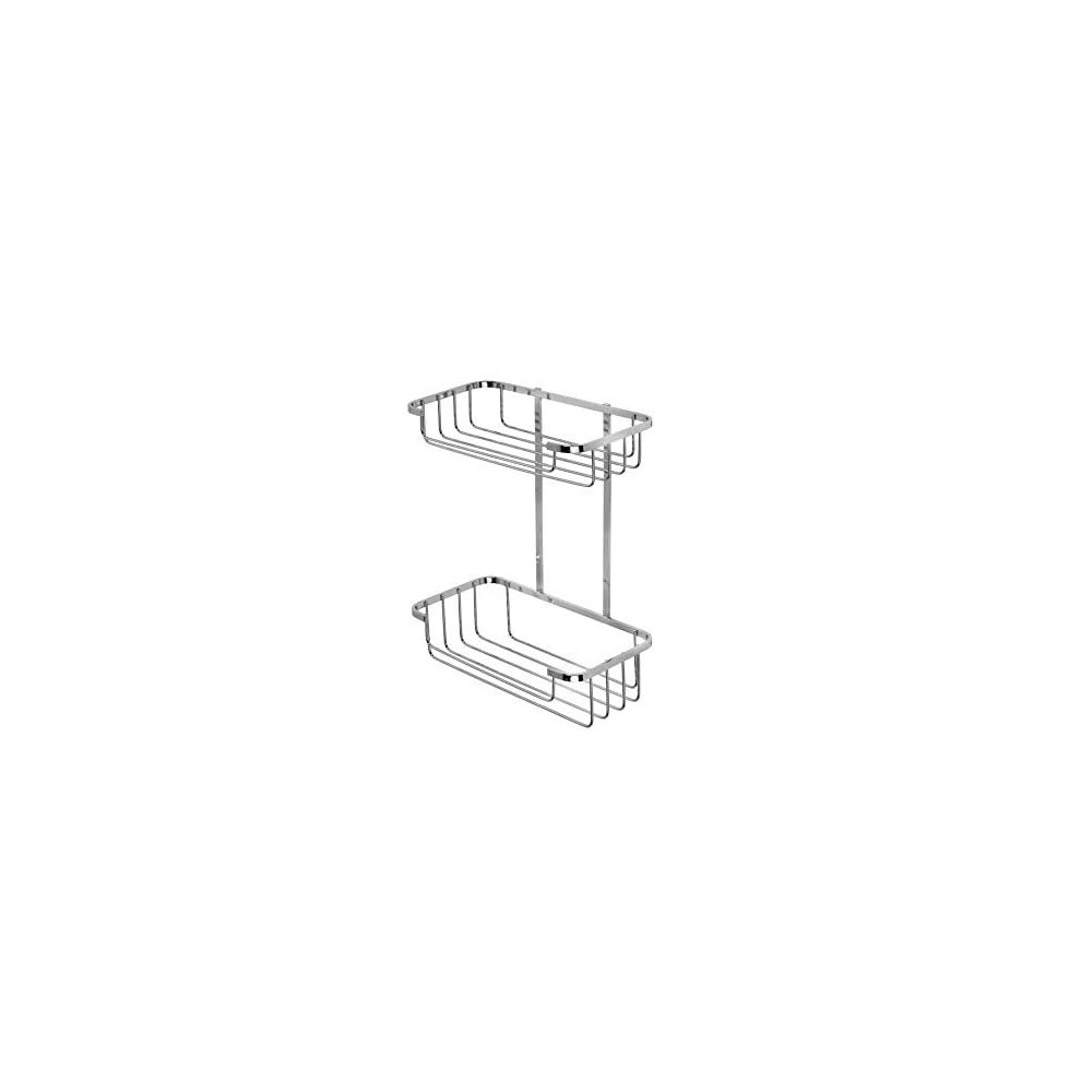 Croydex Qm390541 Stainless Steel Two Tier Cosmetic Basket Shower Caddy, 10 Year Rust Free Guarantee, Silver