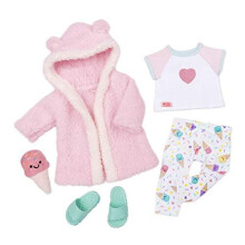 Our Generation - Doll outfit with bathrobe and ice cream cuddly toy, 70.30350Z, colourful