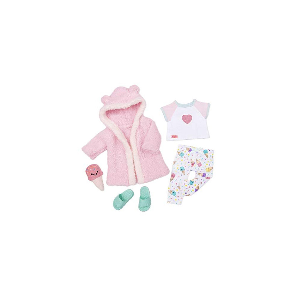 Our Generation - Doll outfit with bathrobe and ice cream cuddly toy, 70.30350Z, colourful