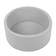 Selonis Soft Ball Pit Pool 70X30cm/No Balls Round For Baby Toddler Foam, Light Grey:White/Grey/Mint