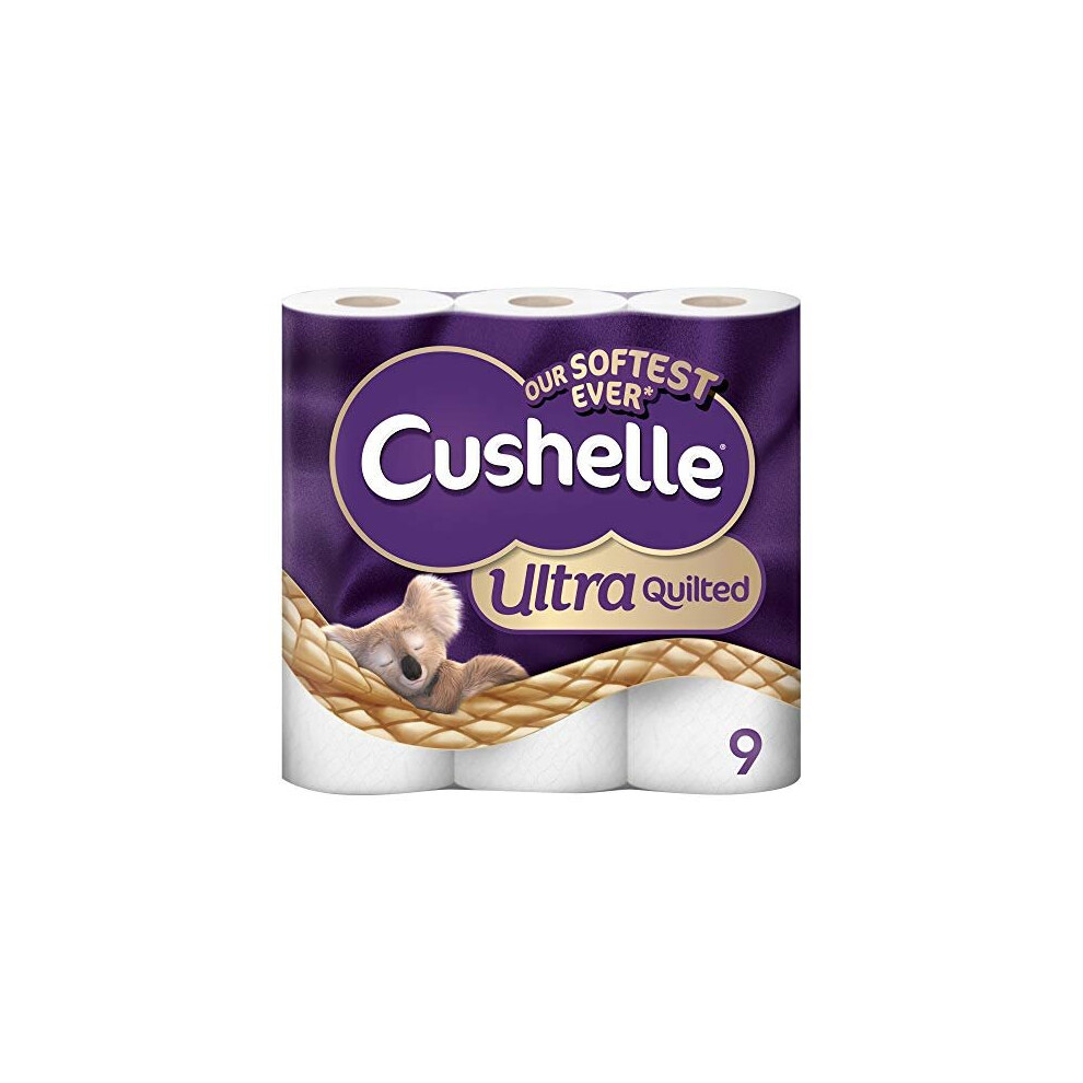 Cushelle Ultra Quilted Toilet Paper, 9 Rolls