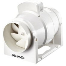 XFLO100T Powerful Inline Mixed Flow Extractor Fan 220m3/h 61 l/s Run ON Timer Bathroom Extractor Fan 1-15 min XFLO100 (SMF100T)