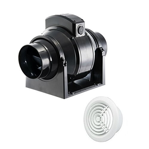 Manrose Manrose MF100T in-Line Extractor Fan with Timer 100mm/4" + White Intake Grille