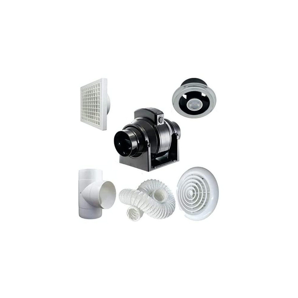 Manrose PROCFTSLKCLED MF100T Professional Shower Extractor Fan/Light Kit (Timer)