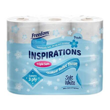 Freedom Inspirations 3Ply Quilted Toilet Tissue Pack  Soft White 45 Rolls (5 x 9 Roll Pack)