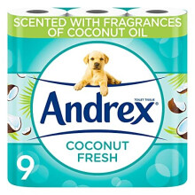 Andrex Toilet Roll - Coconut Fresh Fragrance Toilet Paper, 9 Toilet Rolls
