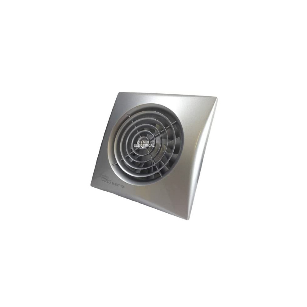 Envirovent SIL100SSILVER "Silent" Extractor Fan Matt Chrome /Silver Finish (NO timer)