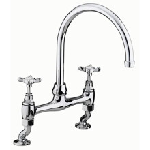 Bristan N DSM C 1901 Bridge Kitchen Sink Mixer Tap with Swivel Spout, Chrome