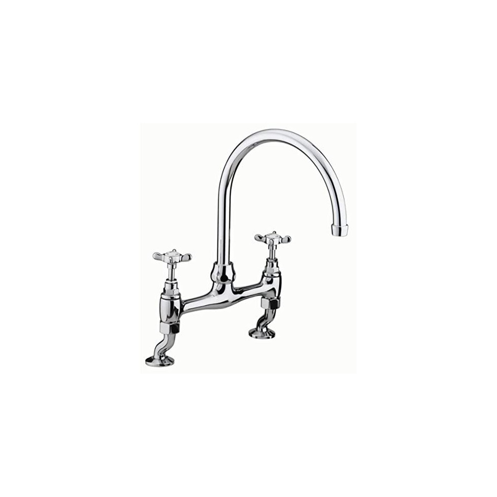 Bristan N DSM C 1901 Bridge Kitchen Sink Mixer Tap with Swivel Spout, Chrome