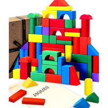 Jaques of London Wooden Building Blocks for 1 2 3 Year Olds | Kids Building Blocks for Toddlers | Wooden Blocks Toys for 1 2 3 Year Old Girls and Boys
