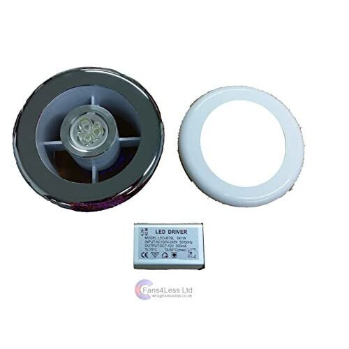 XFLO100T Timer Light Inline Extractor Kit Back Draught Shutter LED Bathroom Fan 1