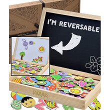 Jaques of London Magnetic Art Board - Perfect Wooden Toys for 2 3 4 Year Olds - Reversible Magnetic Drawing Board Toys for 2 3 4 Year olds. Perfect To